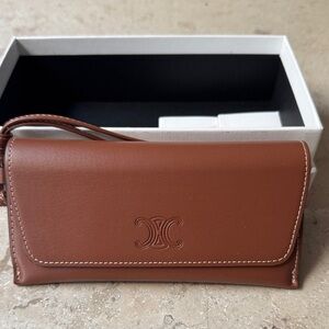 Celine Brown Leather Wristlet